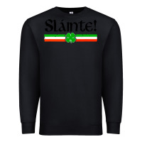 Black slainte shirt irish cheers toast shamrock Premium Sweatshirt - artisFamous