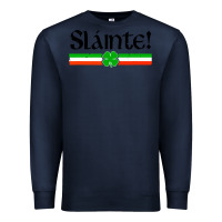 Navy slainte shirt irish cheers toast shamrock Premium Sweatshirt - artisFamous