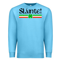 Ocean Blue slainte shirt irish cheers toast shamrock Premium Sweatshirt - artisFamous