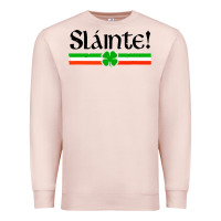Pale Pink slainte shirt irish cheers toast shamrock Premium Sweatshirt - artisFamous