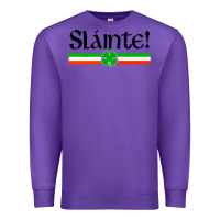 Purple slainte shirt irish cheers toast shamrock Premium Sweatshirt - artisFamous