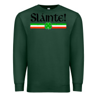 Sports Green slainte shirt irish cheers toast shamrock Premium Sweatshirt - artisFamous