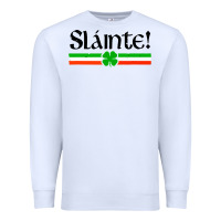 White slainte shirt irish cheers toast shamrock Premium Sweatshirt - artisFamous