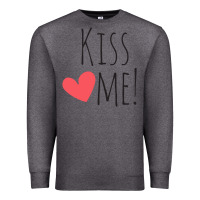 Charcoal Heather Kiss Me Premium Sweatshirt - artisFamous