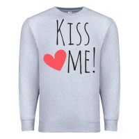 Heather Grey Kiss Me Premium Sweatshirt - artisFamous