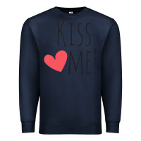 Navy Kiss Me Premium Sweatshirt - artisFamous