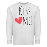 Oatmeal Heather Kiss Me Premium Sweatshirt - artisFamous