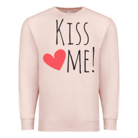 Pale Pink Kiss Me Premium Sweatshirt - artisFamous