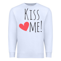 White Kiss Me Premium Sweatshirt - artisFamous