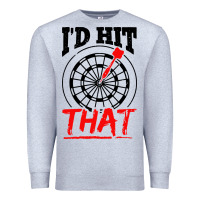 Heather Grey i'd hit that darts Premium Sweatshirt - artisFamous
