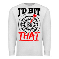 Oatmeal Heather i'd hit that darts Premium Sweatshirt - artisFamous