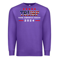 Purple donald trump 2024 take america back election Premium Sweatshirt - artisFamous