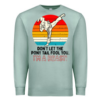 Seafoam karate girl kick Premium Sweatshirt - artisFamous