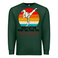Sports Green karate girl kick Premium Sweatshirt - artisFamous