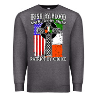 Charcoal Heather irish by blood american Premium Sweatshirt - artisFamous