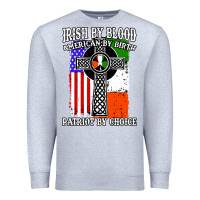 Heather Grey irish by blood american Premium Sweatshirt - artisFamous