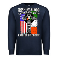 Navy irish by blood american Premium Sweatshirt - artisFamous