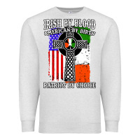 Oatmeal Heather irish by blood american Premium Sweatshirt - artisFamous