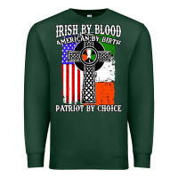 Sports Green irish by blood american Premium Sweatshirt - artisFamous