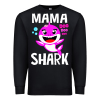 Black mama shark doo doo shirt Premium Sweatshirt - artisFamous