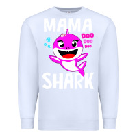 White mama shark doo doo shirt Premium Sweatshirt - artisFamous