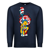 Navy mushroom Premium Sweatshirt - artisFamous