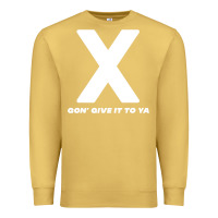 Antique Gold x gon' give it to ya d.m.x t shirt Premium Sweatshirt - artisFamous