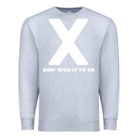Heather Grey x gon' give it to ya d.m.x t shirt Premium Sweatshirt - artisFamous