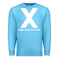 Ocean Blue x gon' give it to ya d.m.x t shirt Premium Sweatshirt - artisFamous
