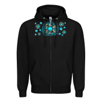 Black turquoise gemstone sunflower Zipper Hoodie - JahusDesignShop