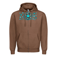Chestnut turquoise gemstone sunflower Zipper Hoodie - JahusDesignShop