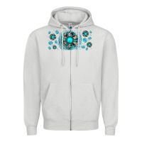 Dove Grey turquoise gemstone sunflower Zipper Hoodie - JahusDesignShop