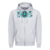 Heather Grey turquoise gemstone sunflower Zipper Hoodie - JahusDesignShop