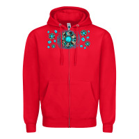 Red turquoise gemstone sunflower Zipper Hoodie - JahusDesignShop