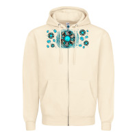 Sandshell turquoise gemstone sunflower Zipper Hoodie - JahusDesignShop