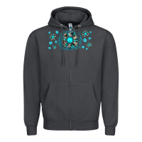 Smoke turquoise gemstone sunflower Zipper Hoodie - JahusDesignShop