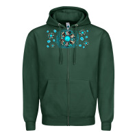 Sports Green turquoise gemstone sunflower Zipper Hoodie - JahusDesignShop
