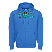 True Royal turquoise gemstone sunflower Zipper Hoodie - JahusDesignShop