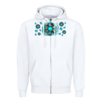 White turquoise gemstone sunflower Zipper Hoodie - JahusDesignShop
