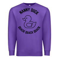 Purple nanny duck quack quack quack Premium Sweatshirt - artisFamous
