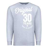 Heather Grey 30 Year Old Gift | 30th Birthday Gift Ideas - Mens and Womens Premium Sweatshirt - artisFamous