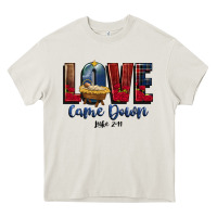 Cream love came down luke 2 11 Heavy Core Tee - CowGirlArtShop