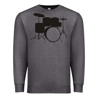 Charcoal Heather drums drummer Premium Sweatshirt - artisFamous