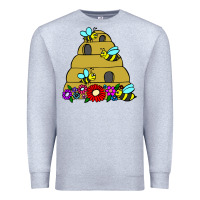 Heather Grey bee hive Premium Sweatshirt - artisFamous