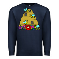 Navy bee hive Premium Sweatshirt - artisFamous