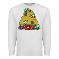 Oatmeal Heather bee hive Premium Sweatshirt - artisFamous