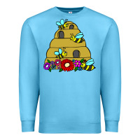 Ocean Blue bee hive Premium Sweatshirt - artisFamous