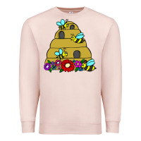 Pale Pink bee hive Premium Sweatshirt - artisFamous
