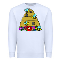 White bee hive Premium Sweatshirt - artisFamous