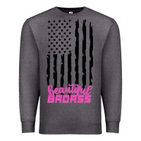 Charcoal Heather beautiful badass american Premium Sweatshirt - artisFamous
